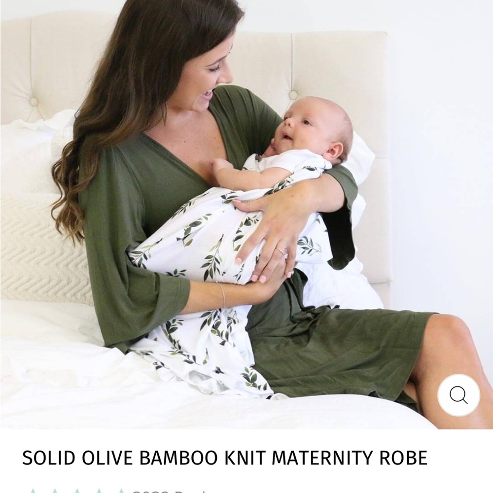 Caden lane olive knit maternity robe